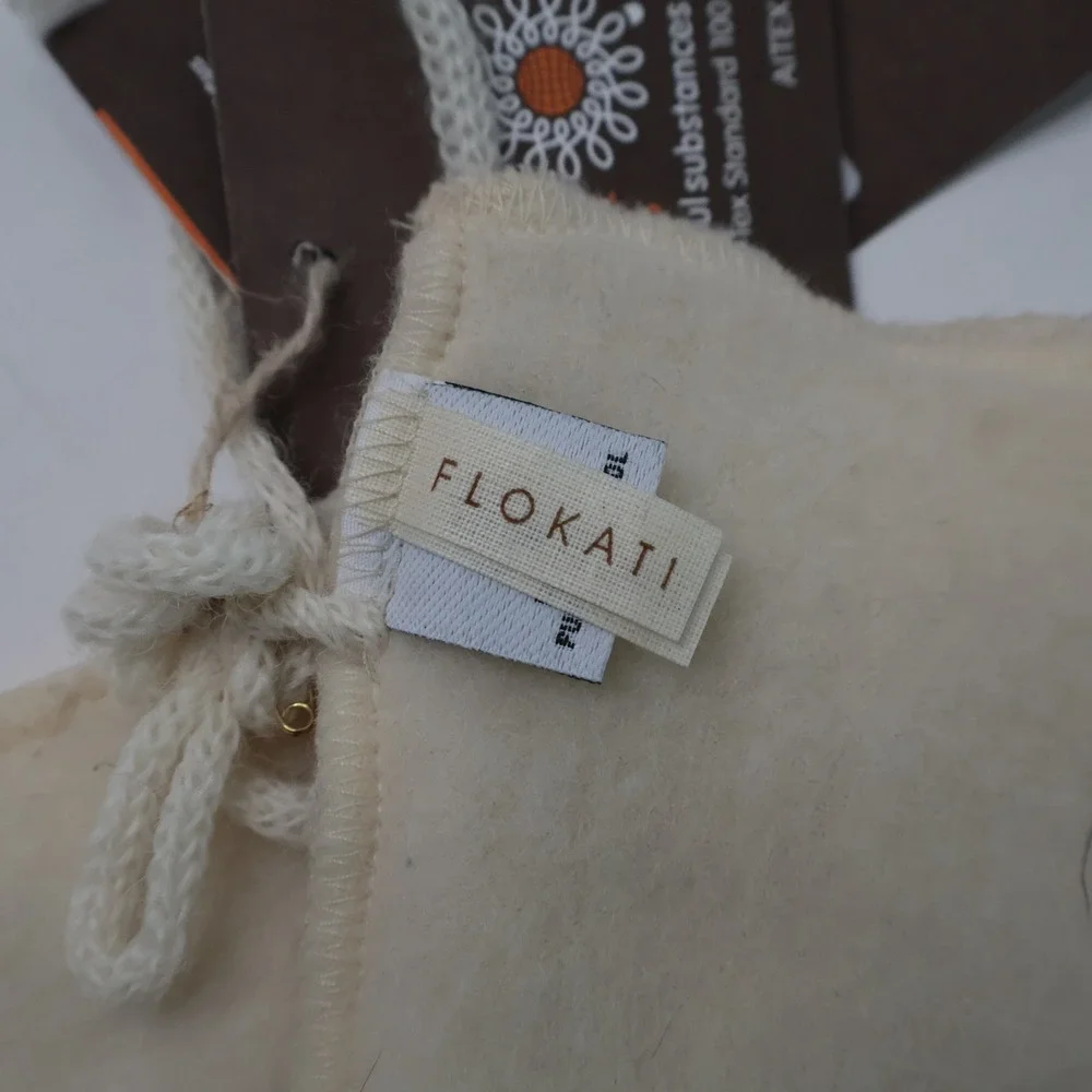 Flokati Baby Merino Wool Mittens & Booties Ecru Cream Lithuania Oeko-Tex NWT
